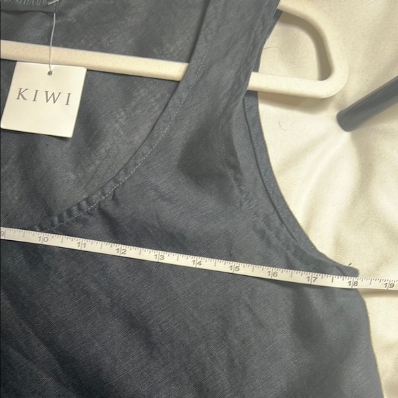 CP Shades linen navy blue Sleeveless Scoop Neck Midi Dress size Small - Picture 5 of 12